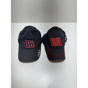 NASCAR Dale Earnhardt Jr 88 Black Red Zlot Of Two Ball Caps Chase Hendricks